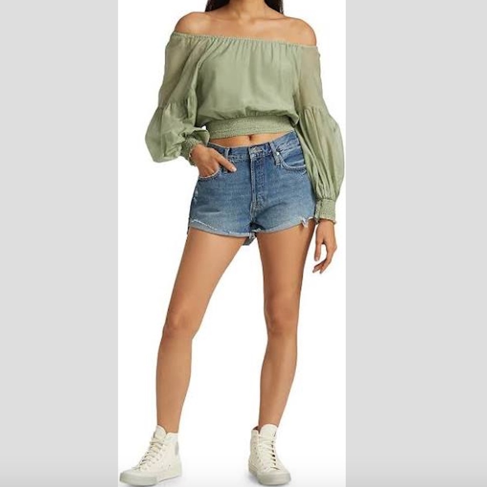 Alice + Olivia Azalea Off The Shoulder Peasant Top Large
